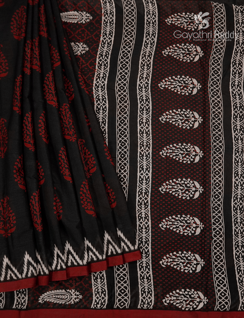 Vidharbha Cotton Saree in Black