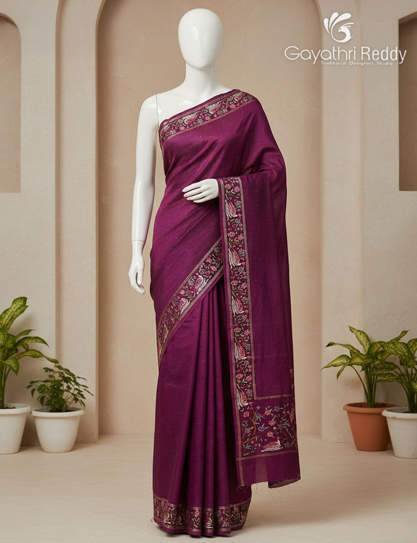 KHADI SILK WORK SAREE-KSW1