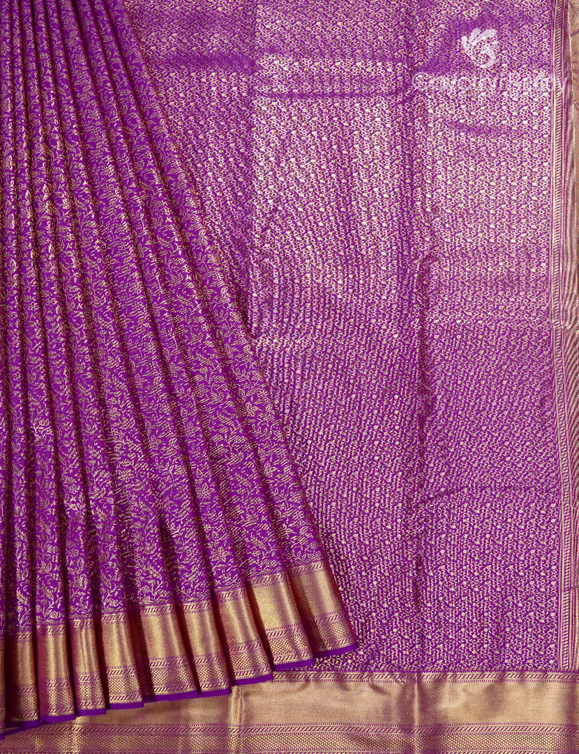 Semi Kanchipuram Silk Saree in Deep Magenta
