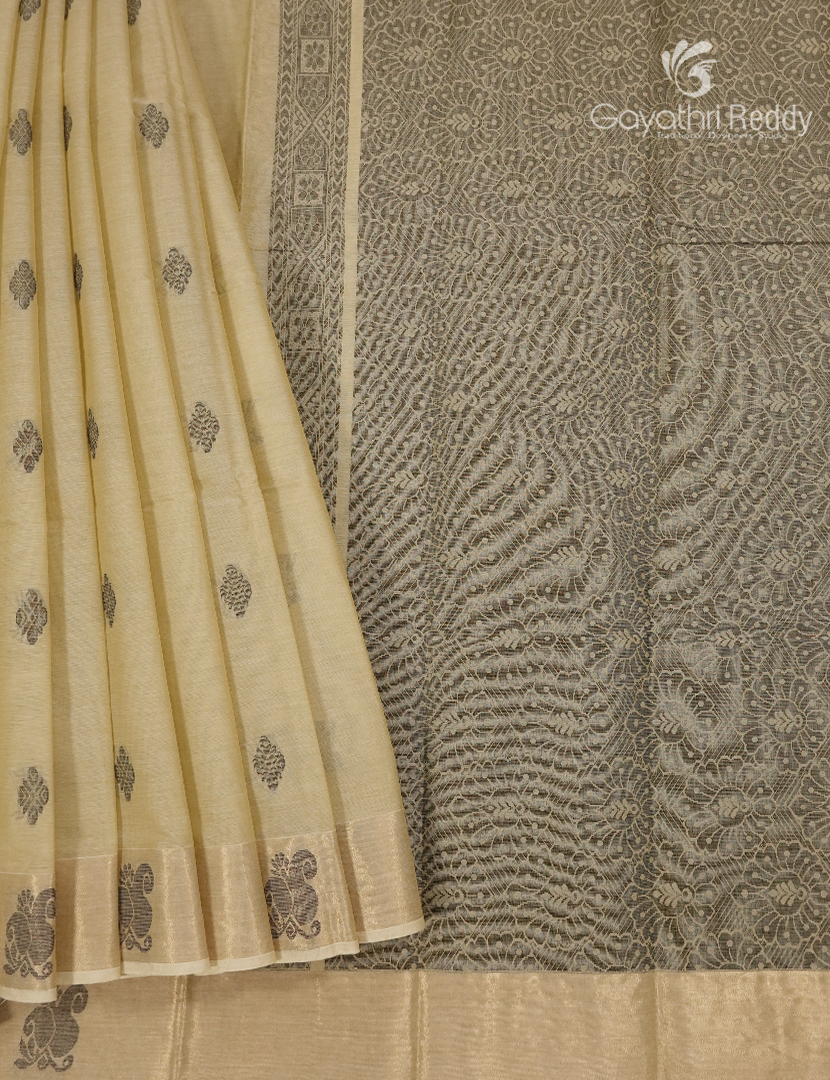 Pure Kanchi Cotton Saree in Cream