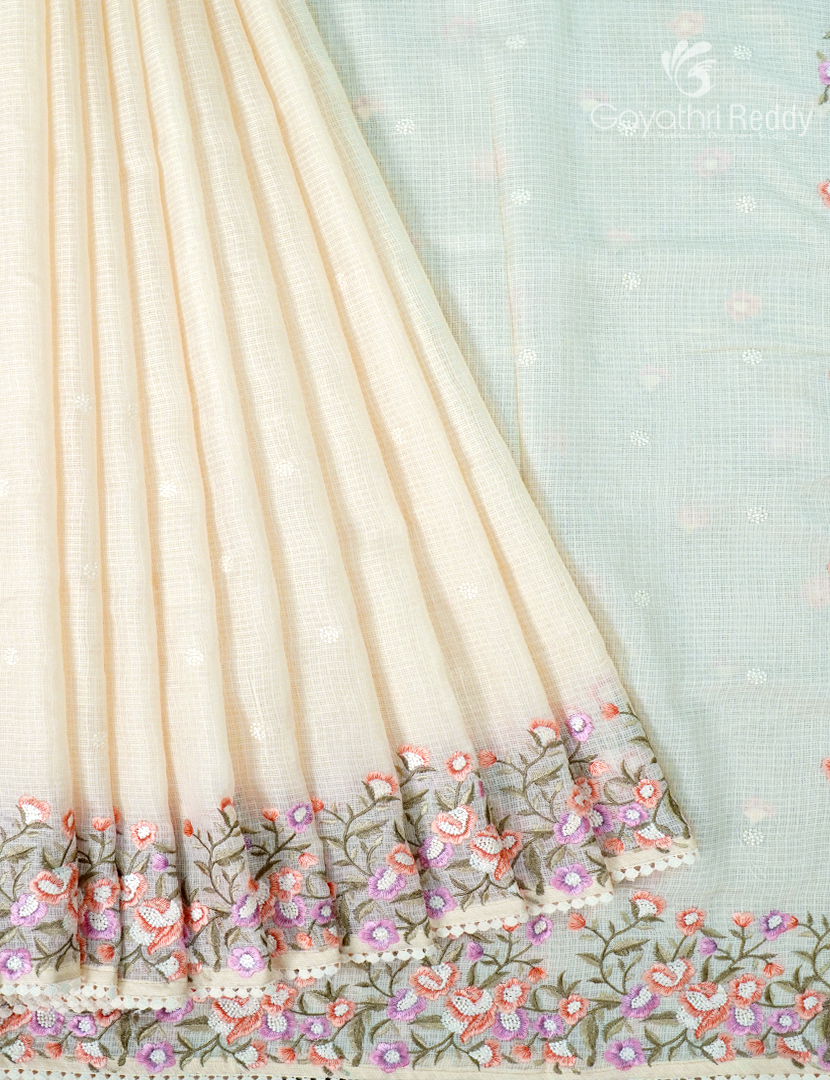 Kota Fancy Saree in Pastel yellow