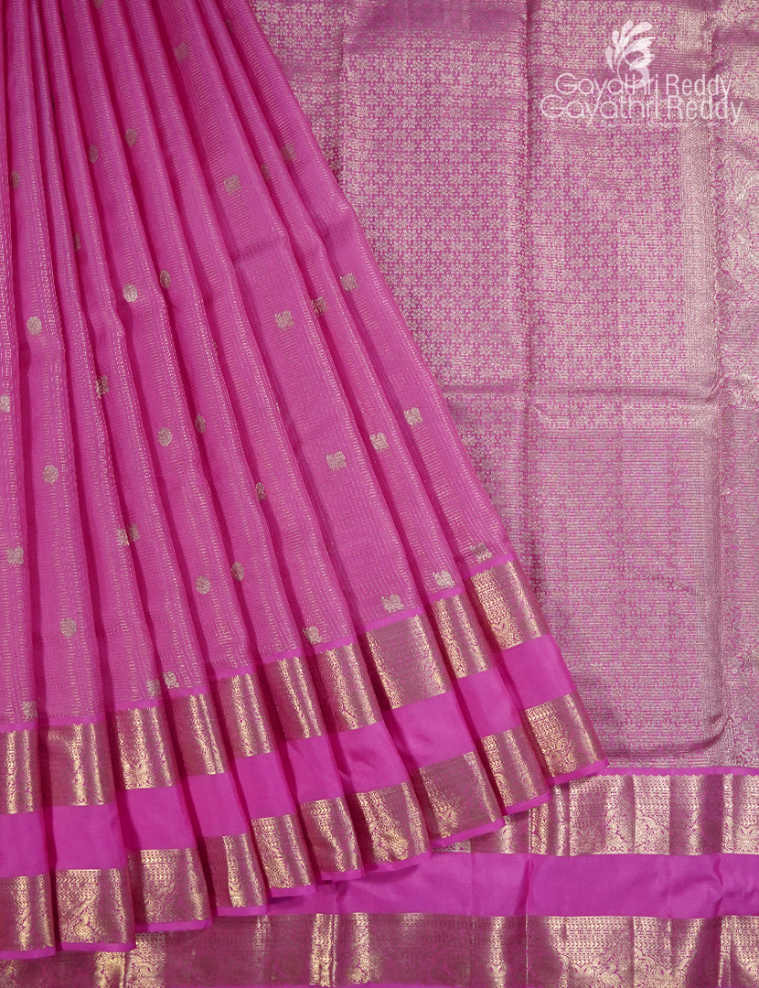 Pure Kanchi Vintage Saree in Rani Pink
