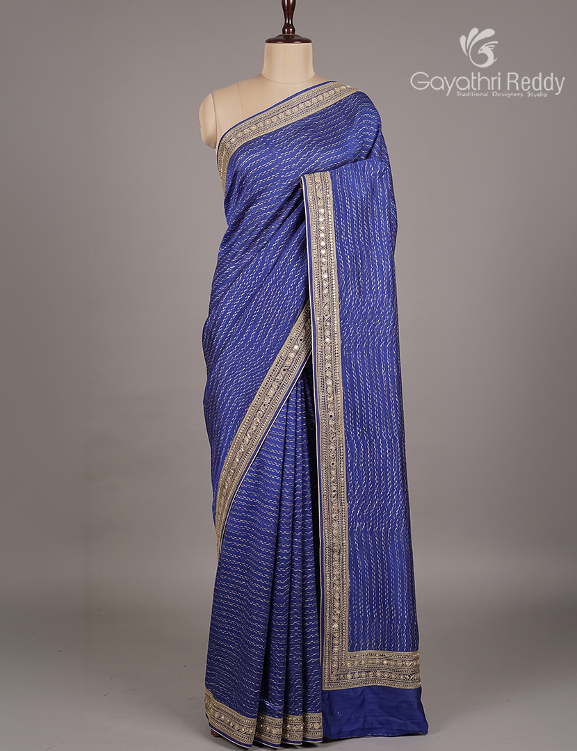 Pure Desi Tussar Fancy Saree in Royal Blue