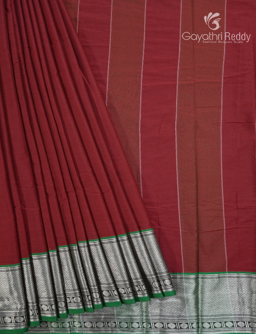 Pure Narayanpet Cotton Saree in Maroon