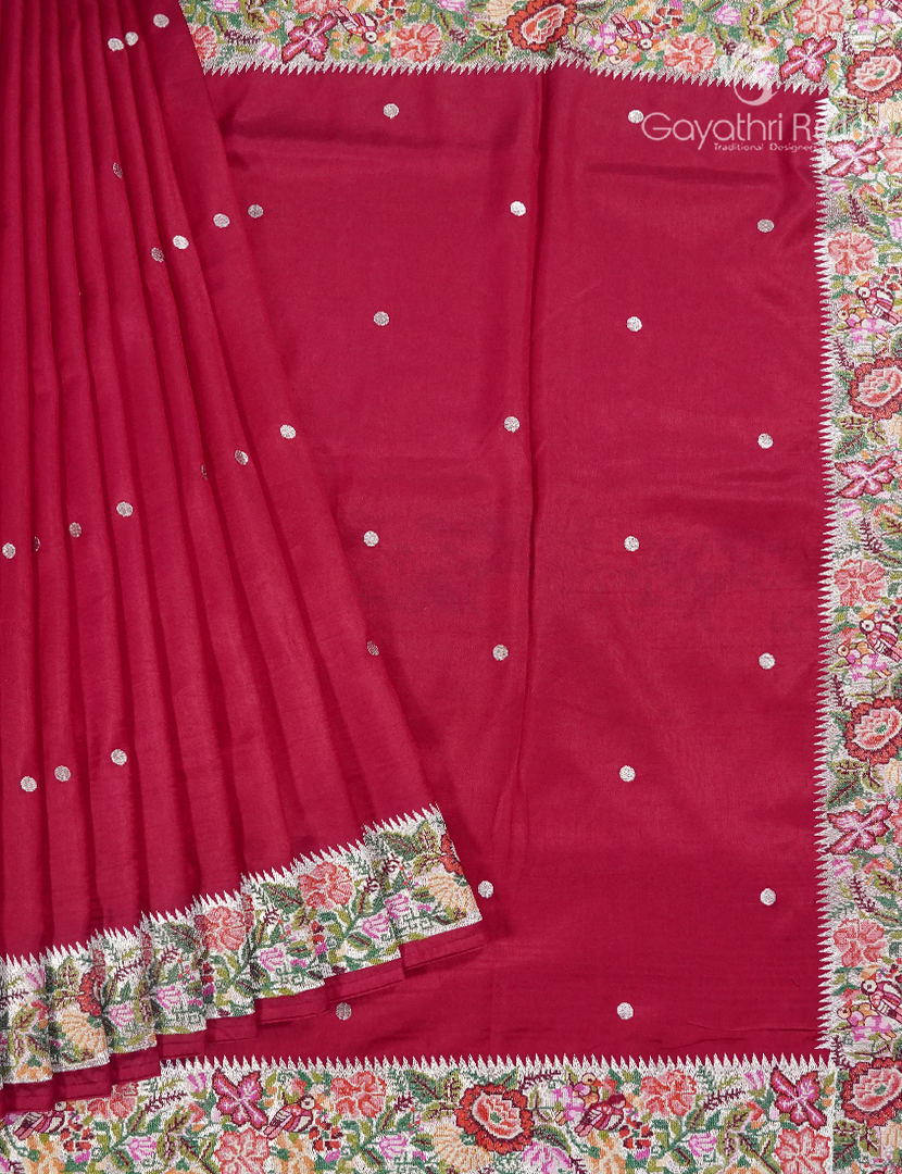 Dupion Silk Fancy Saree in Rani Pink