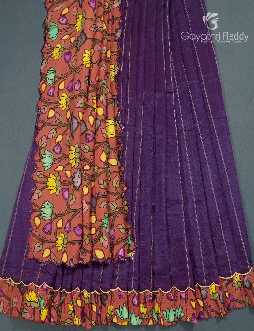 Pure Mangalagiri Langa Voni Set in Deep Purple
