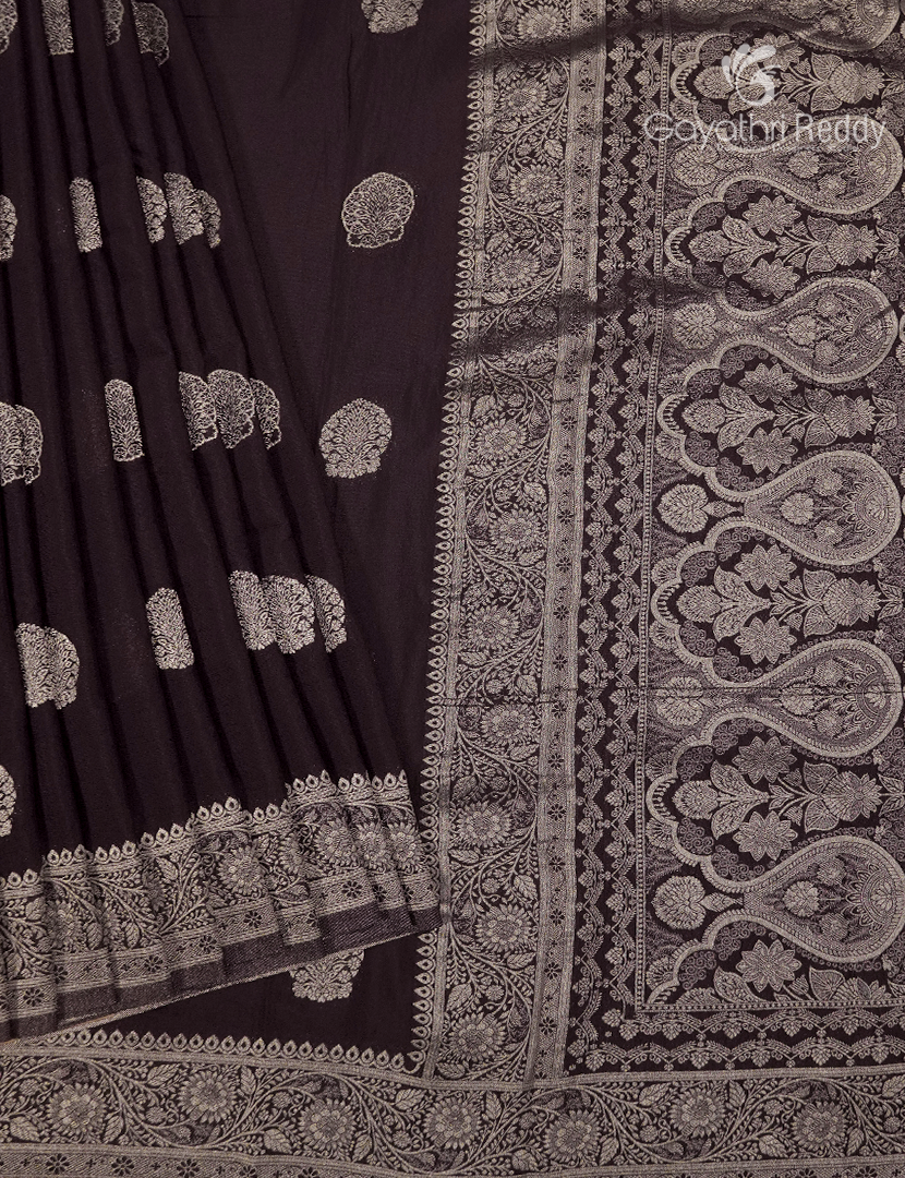 Chiffon Fancy Saree in Deep Choco Brown