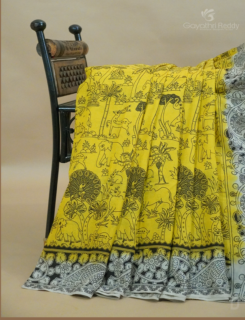 PURE KALAMKARI  KADI  SILK -KKS1