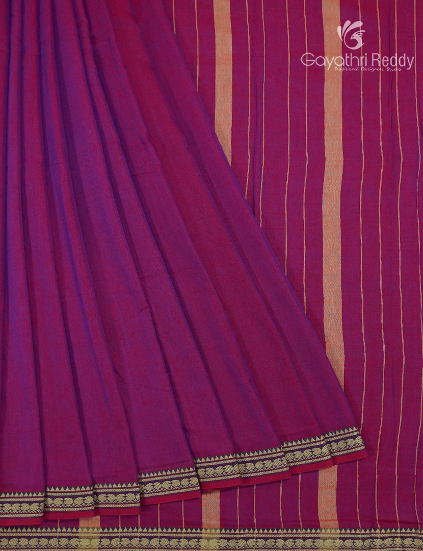 Pure Narayanpet Cotton Saree in Magenta Pink