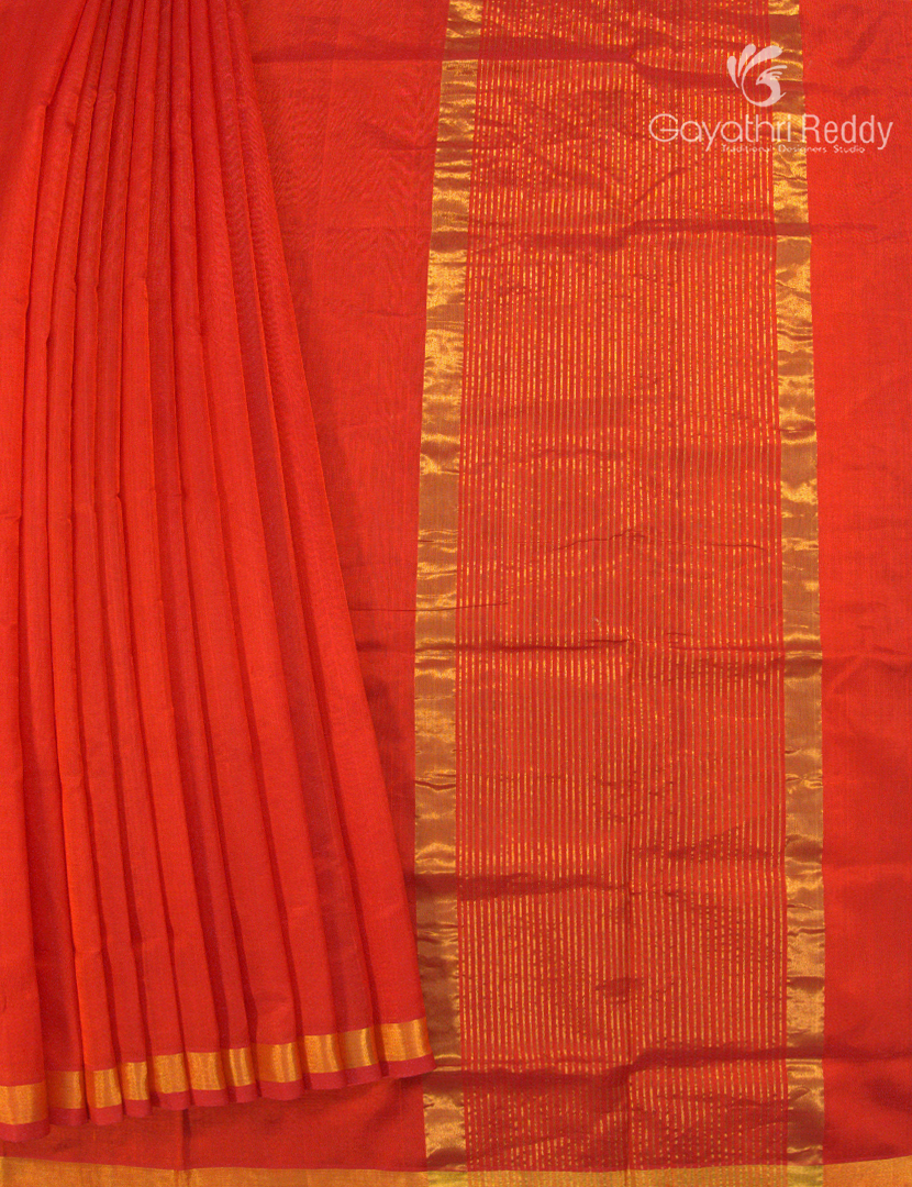 Pure Arani Sico Saree in Orange