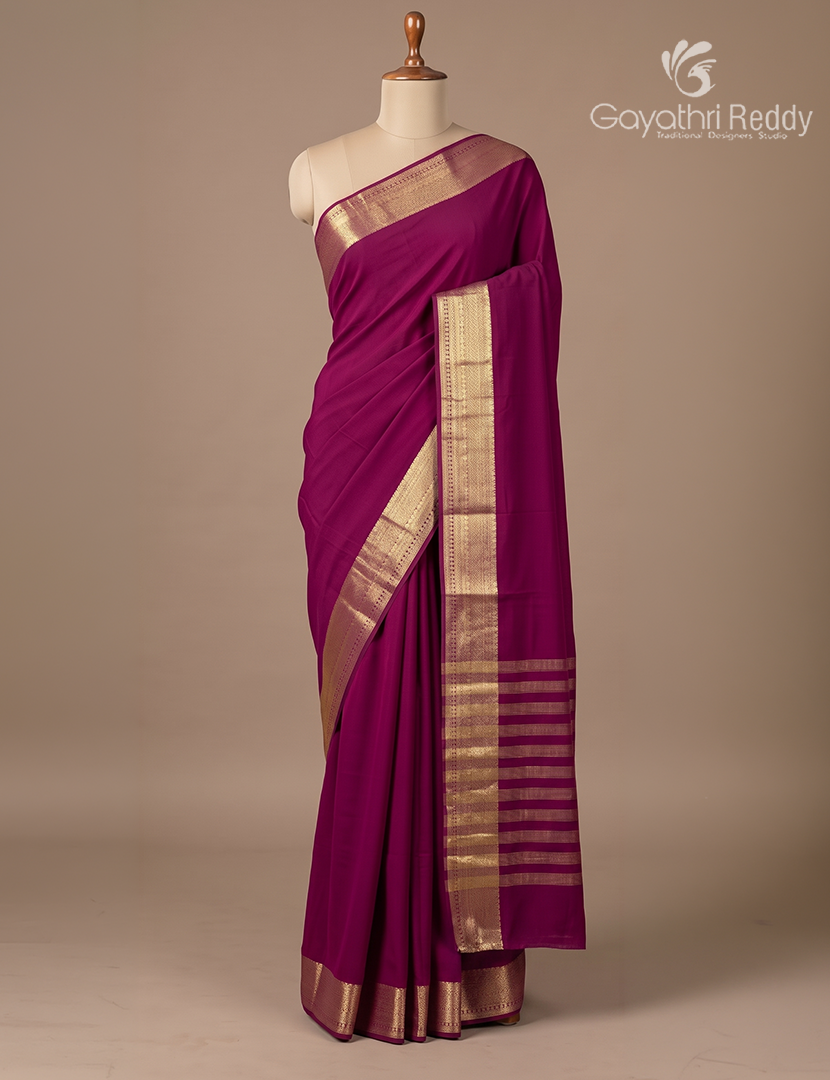 Semi Mysore Crepe in Burgundy