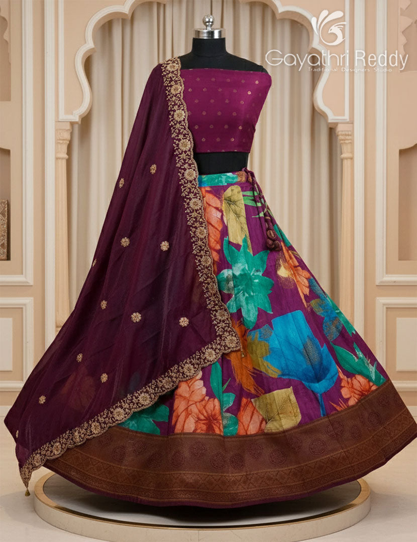 FANCY PRINTED LEHANGAS(FREE SIZE)-FL493