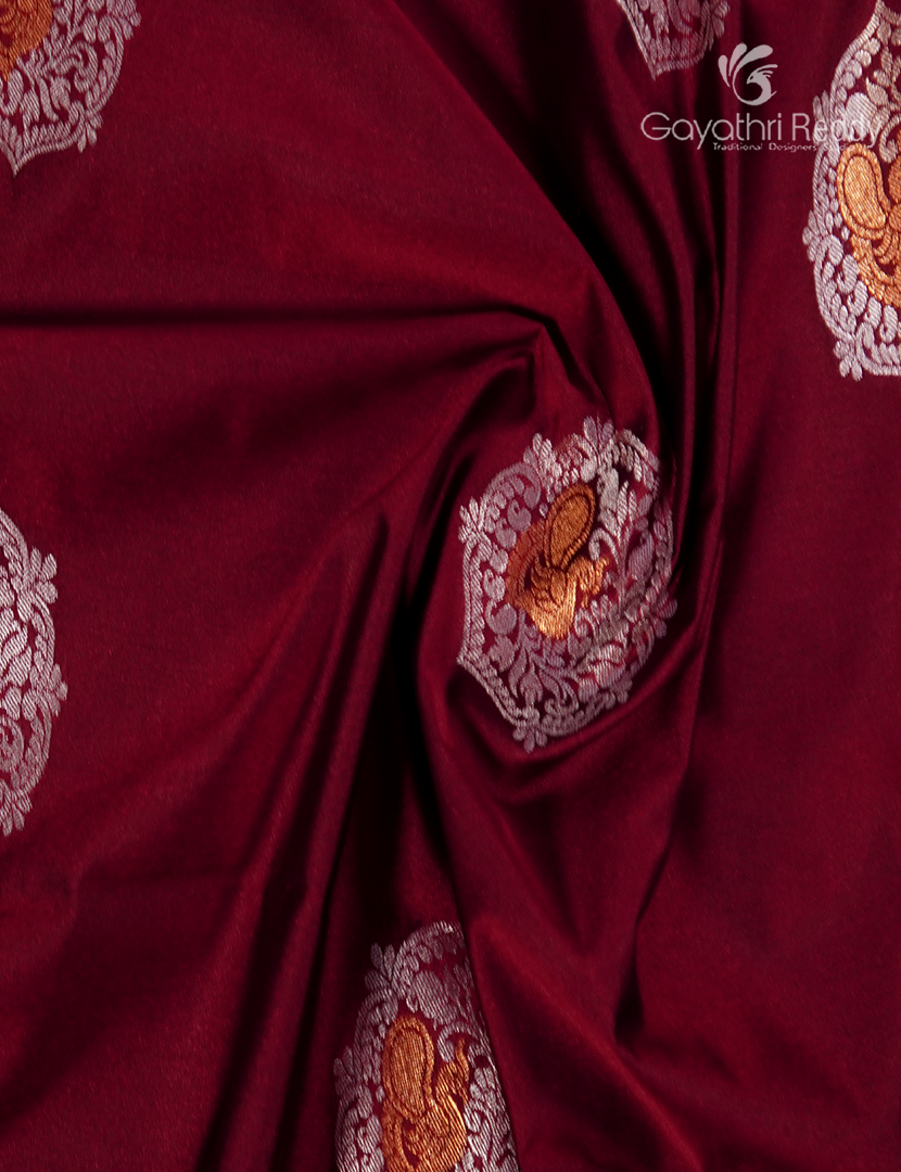 Soft Silk Saree in Deep Maroon and Deep Green