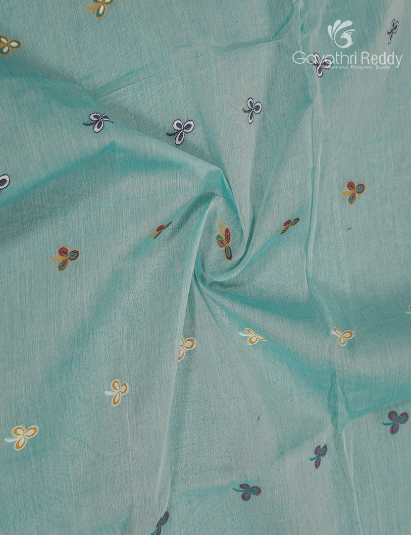 Jamdani Cotton Saree in Sea  Blue