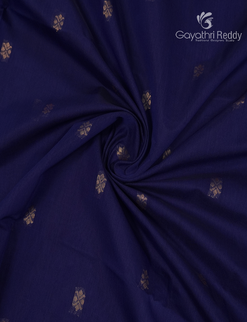 Kanchipuram Sico Saree in  Navy Blue and Grey