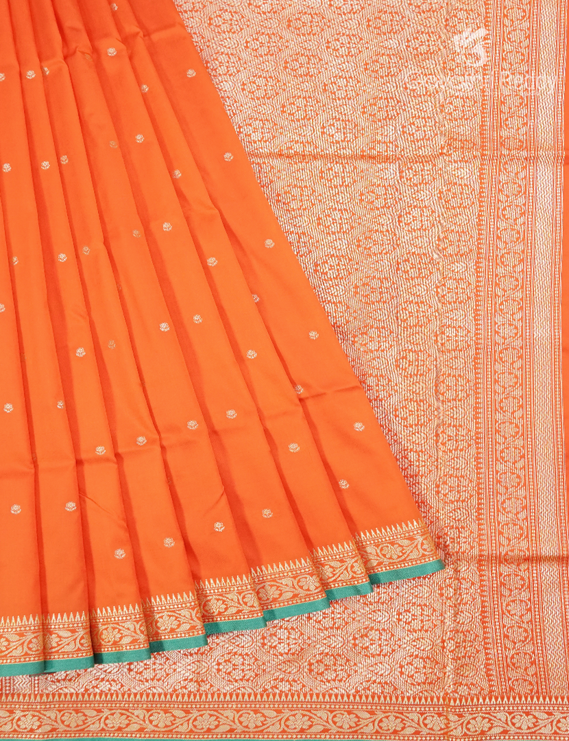 Semi Katan Silk Saree in Orange