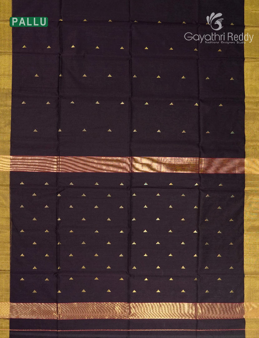 Pure Chanderi Sico Saree in Deep Snuff