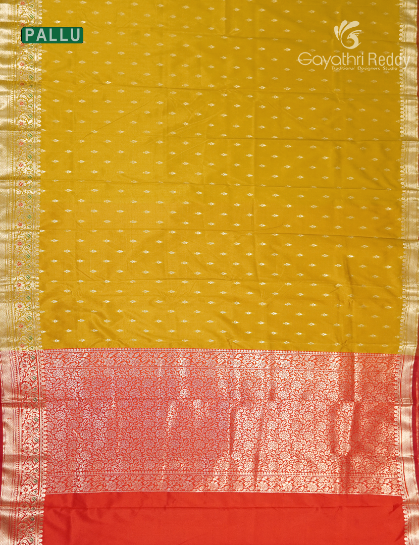 Semi Banaras Katan Silk Saree in Mustard