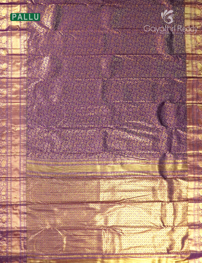Semi Kanchipuram Silk Saree in Deep Purple