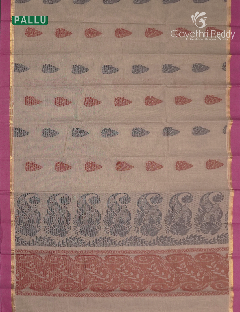 Pure Kanchi Cotton Saree in Pastel Grey