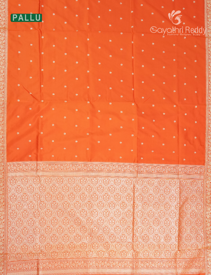 Semi Katan Silk Saree in Orange