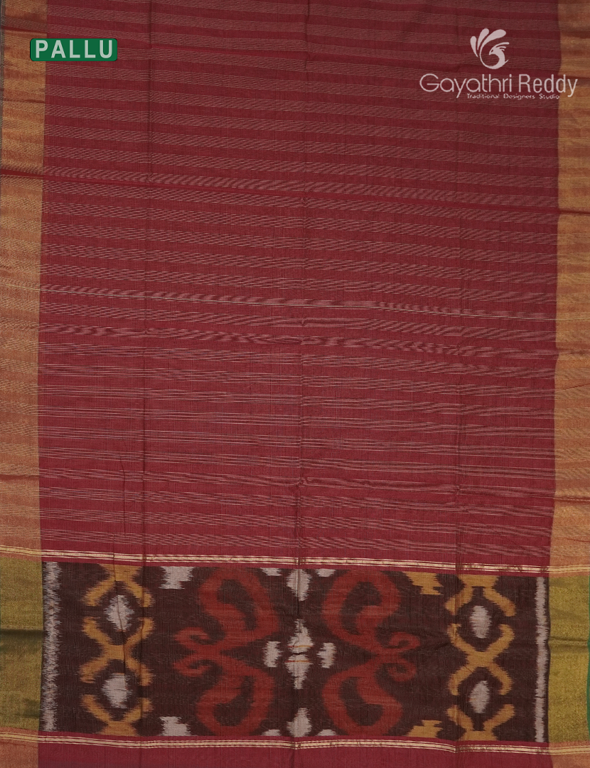 Semi Ikat Sico Saree in Red