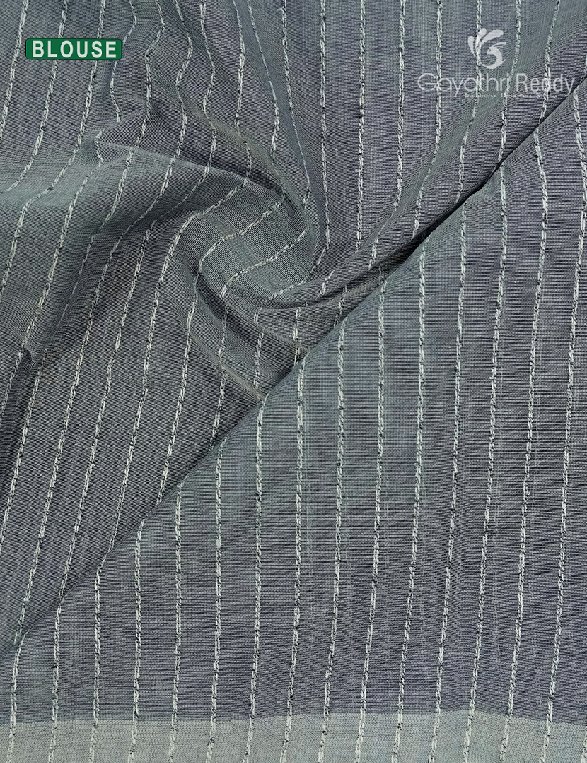 Pure Handloom Cotton Saree in Grey