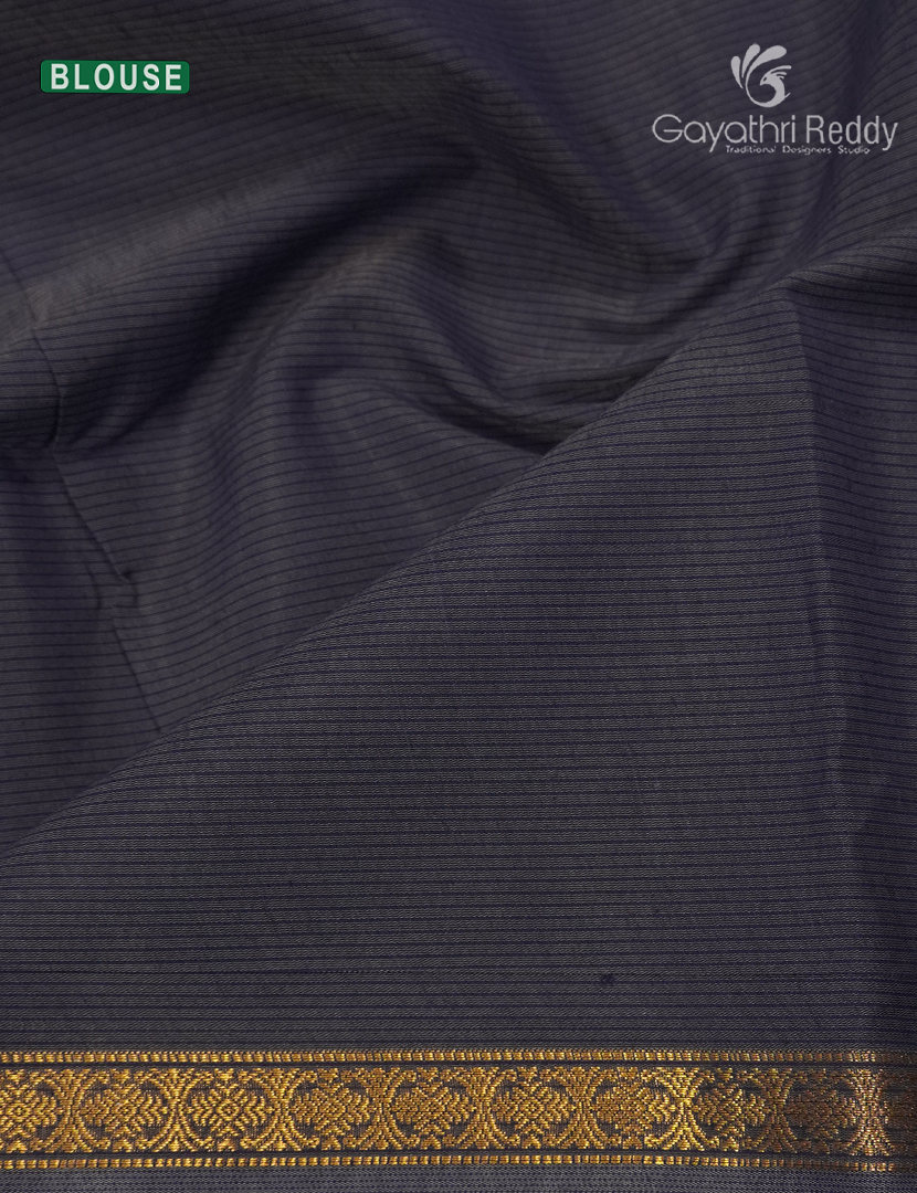 Kanchipuram Sico Saree in Sandalwood and Concrete Grey