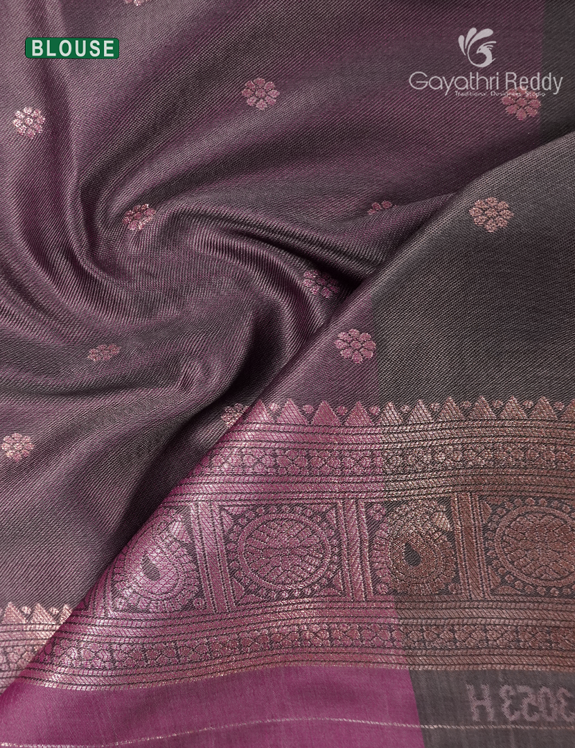 Semi Kanchipuram Art Silk Saree in Onion Pink