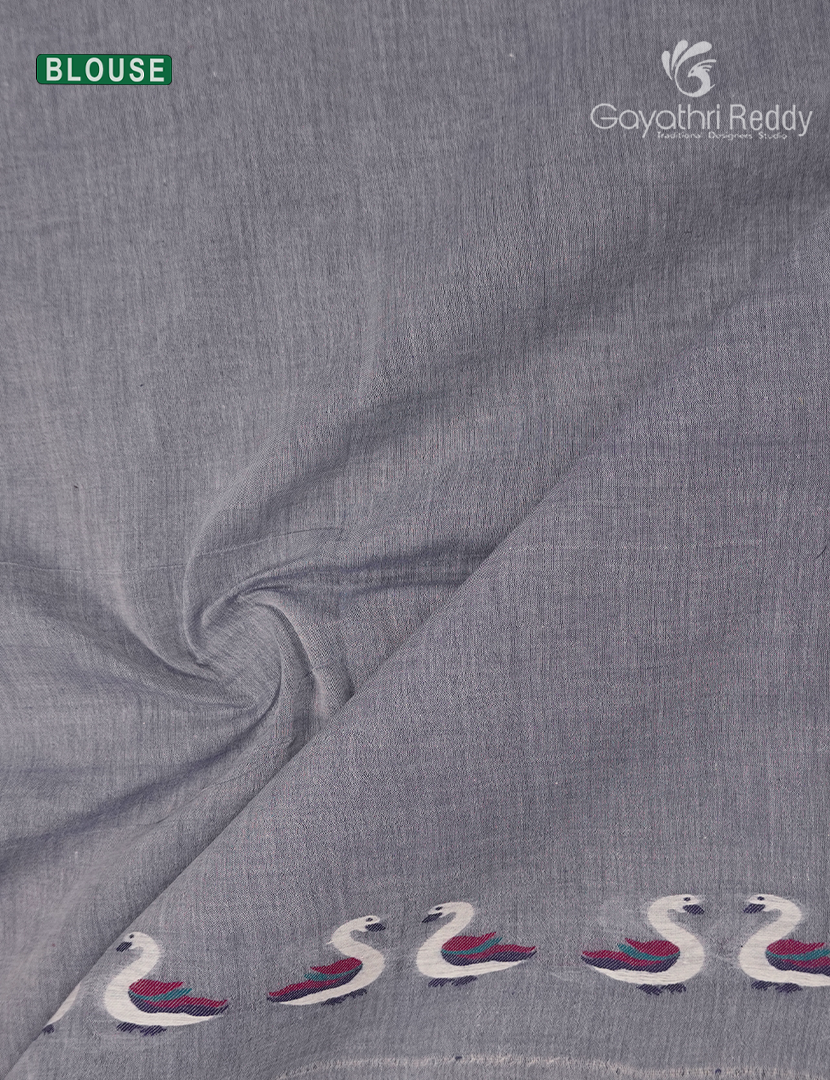 Jamdani Cotton Saree in Grey
