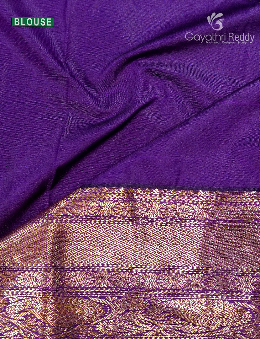 Semi Kanchipuram Silk Saree in Deep Purple