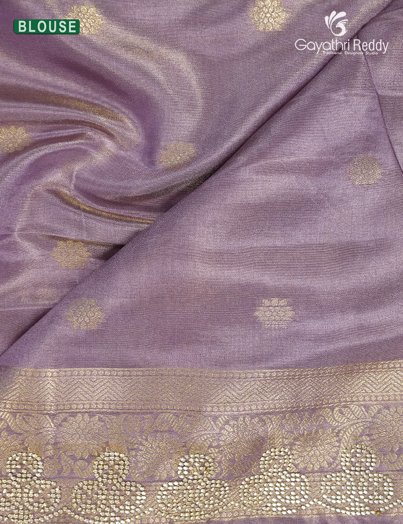 Semi Kanchipuram Silk Fancy Saree in Red Onion Pink