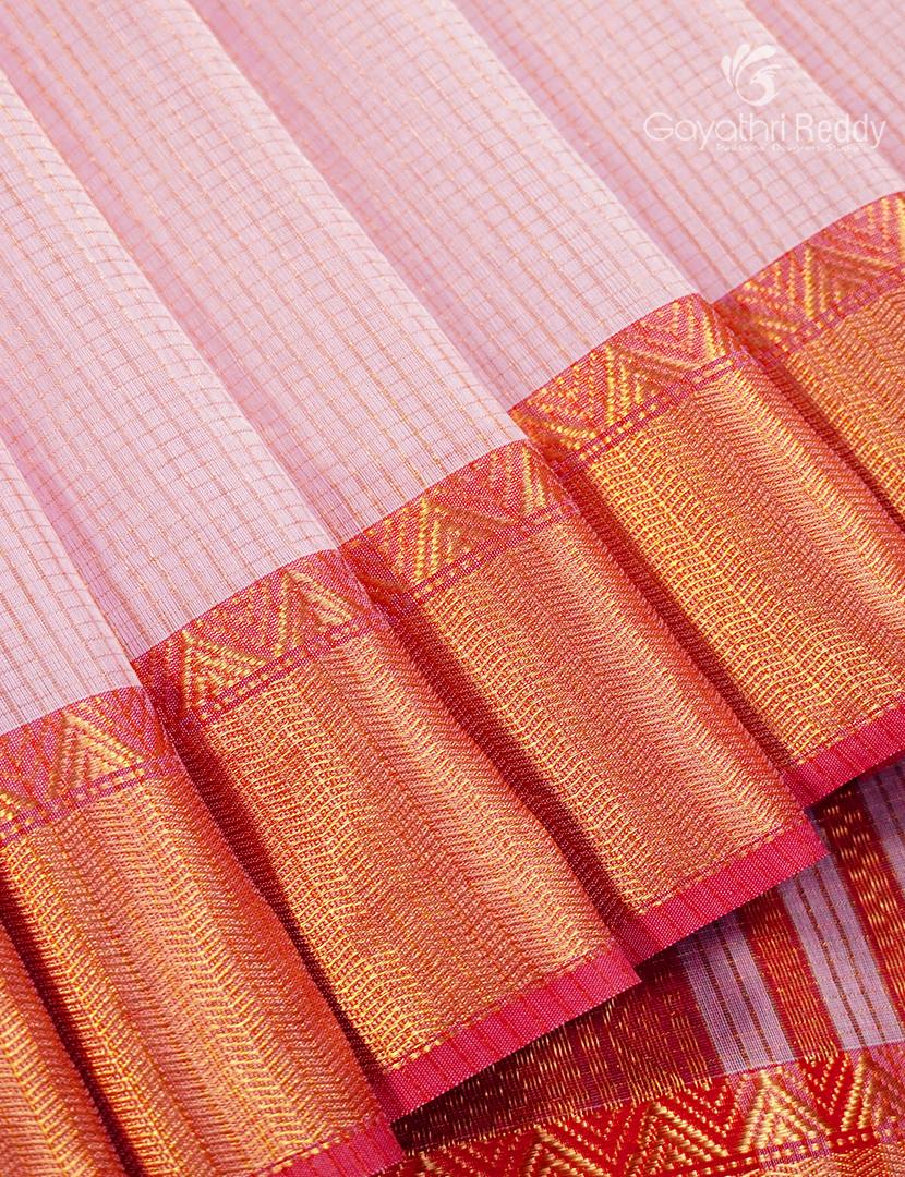 Pure Chanderi Sico Saree in Pastel pink and Rani Pink