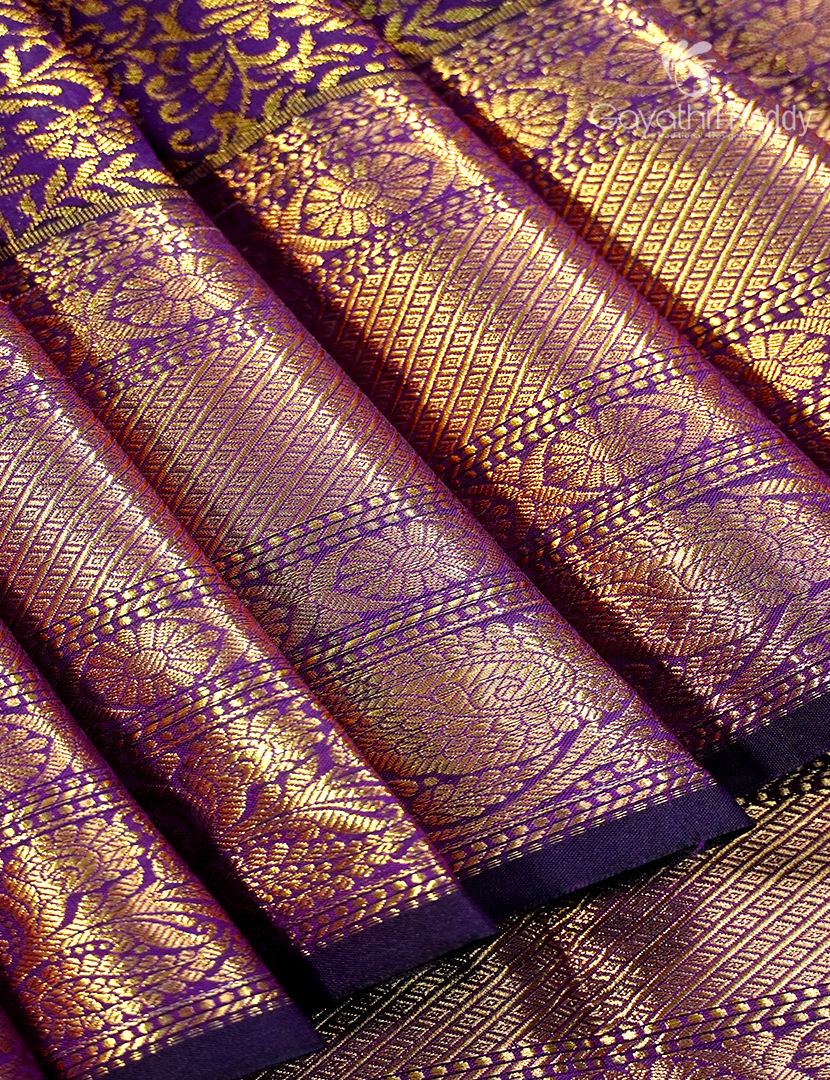 Semi Kanchipuram Silk Saree in Deep Purple