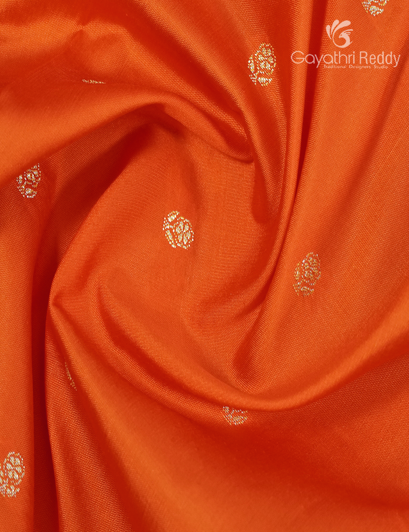 Semi Katan Silk Saree in Orange