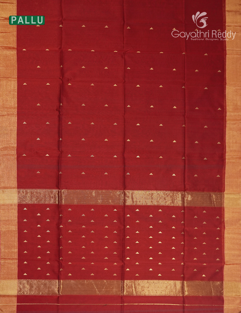 Pure Chanderi Sico Saree in Bridal Red