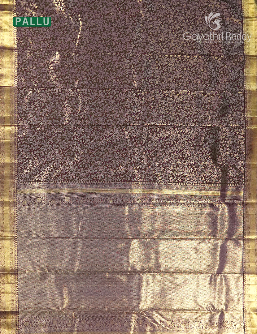 Semi Kanchipuram Silk Saree in Deep Violet
