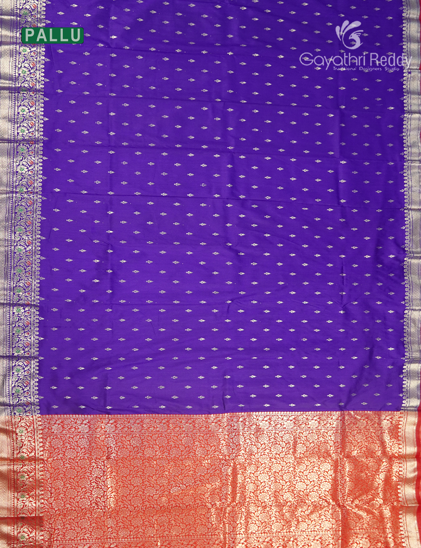 Semi Banaras Katan Silk Saree in Violet