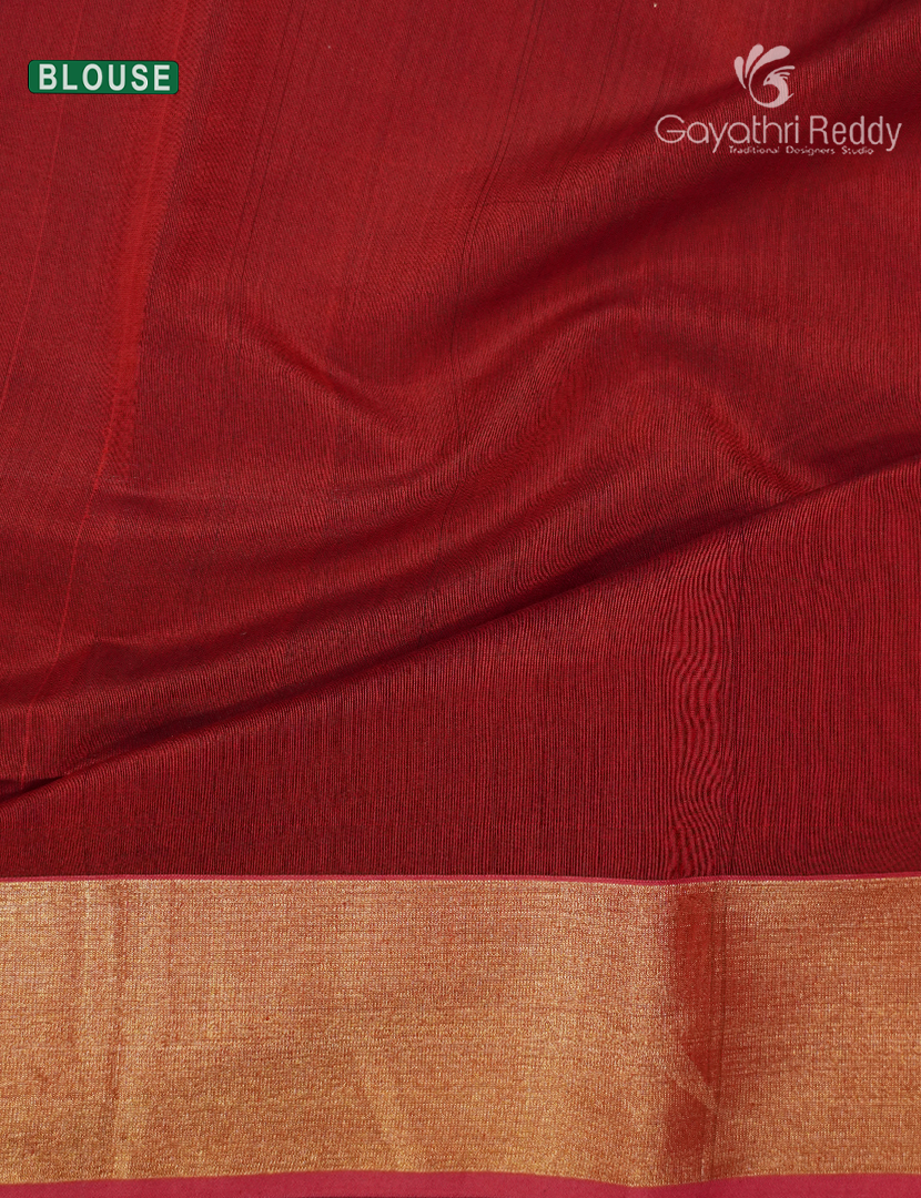 Pure Chanderi Sico Saree in Bridal Red