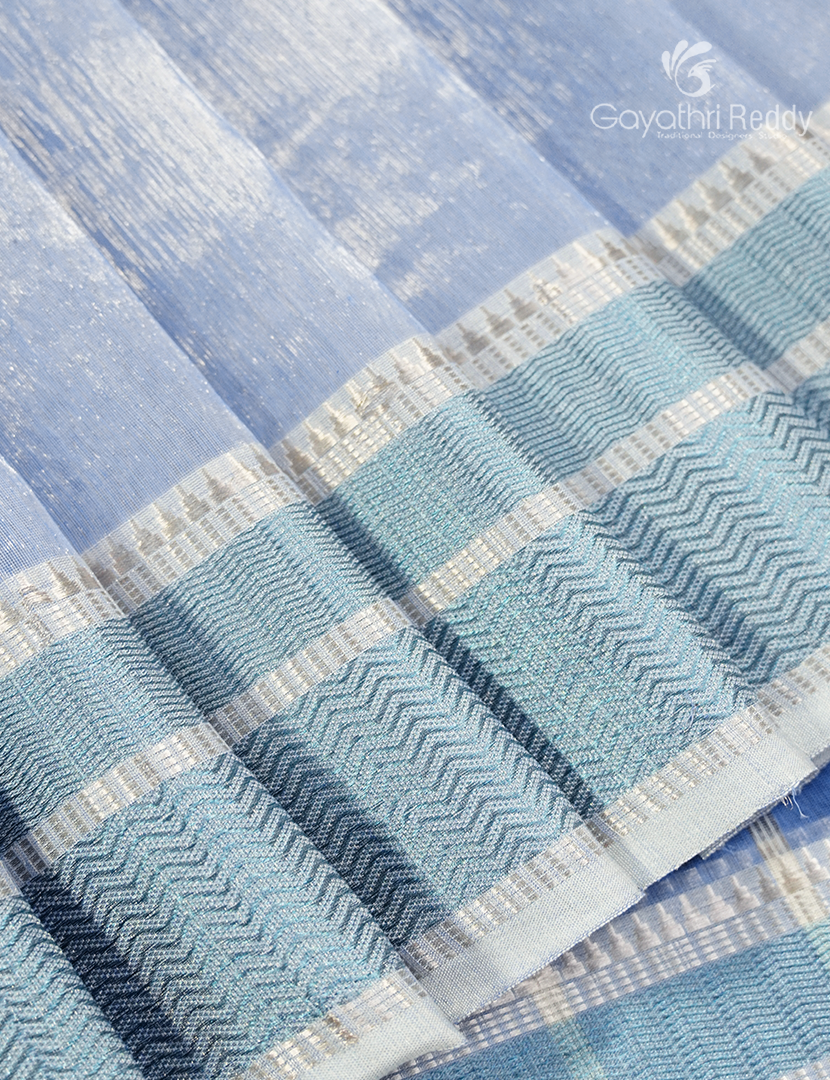 Pure Chanderi Sico Saree in Powder Blue