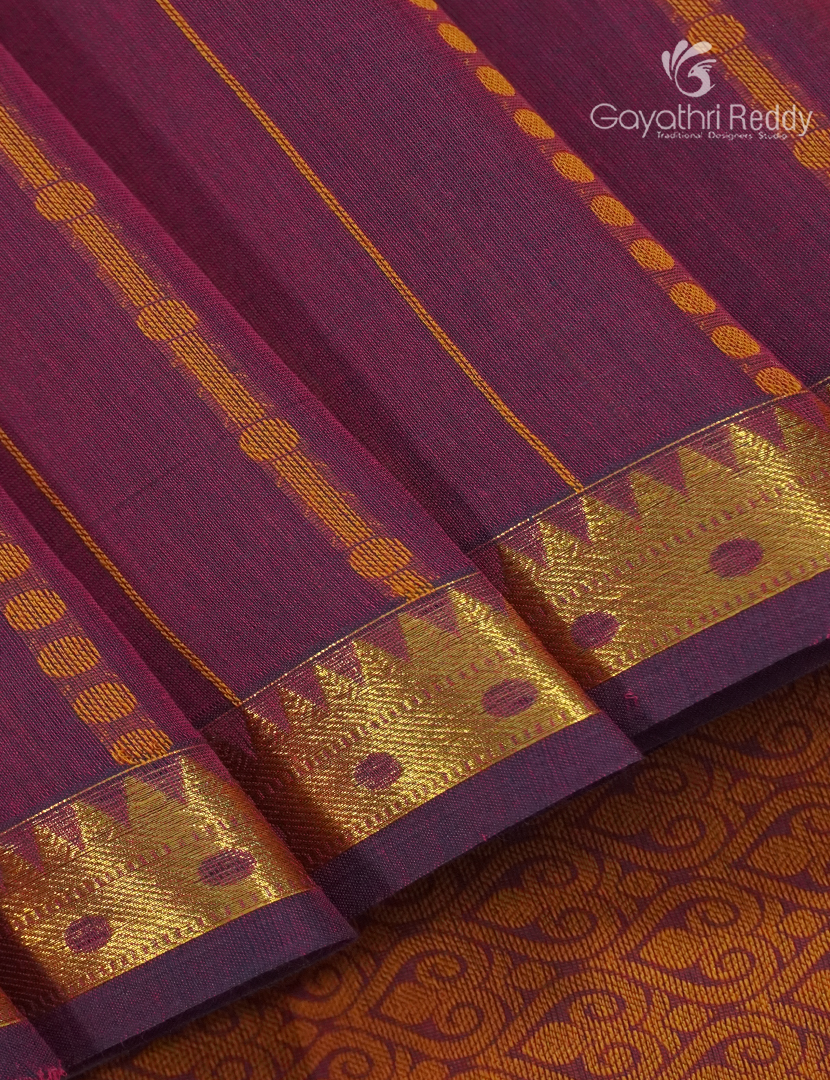 Pure Kanchi Cotton Saree in Deep Magenta