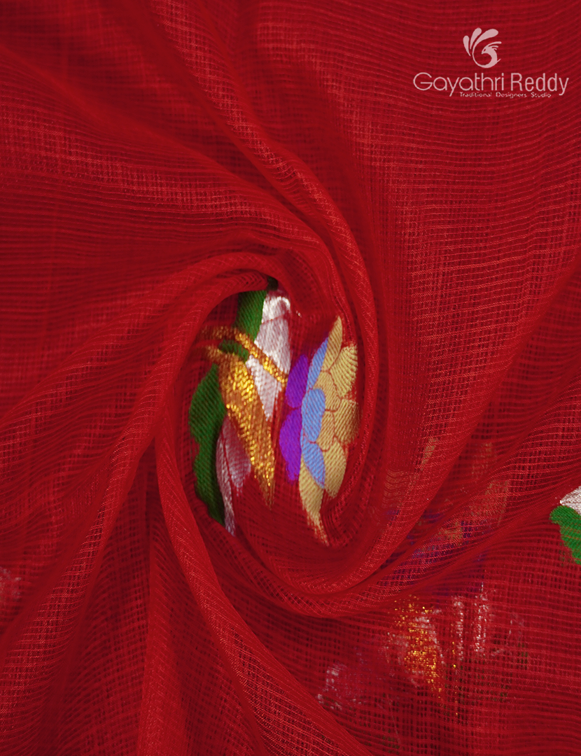 Pure Silk Kota Saree in Red