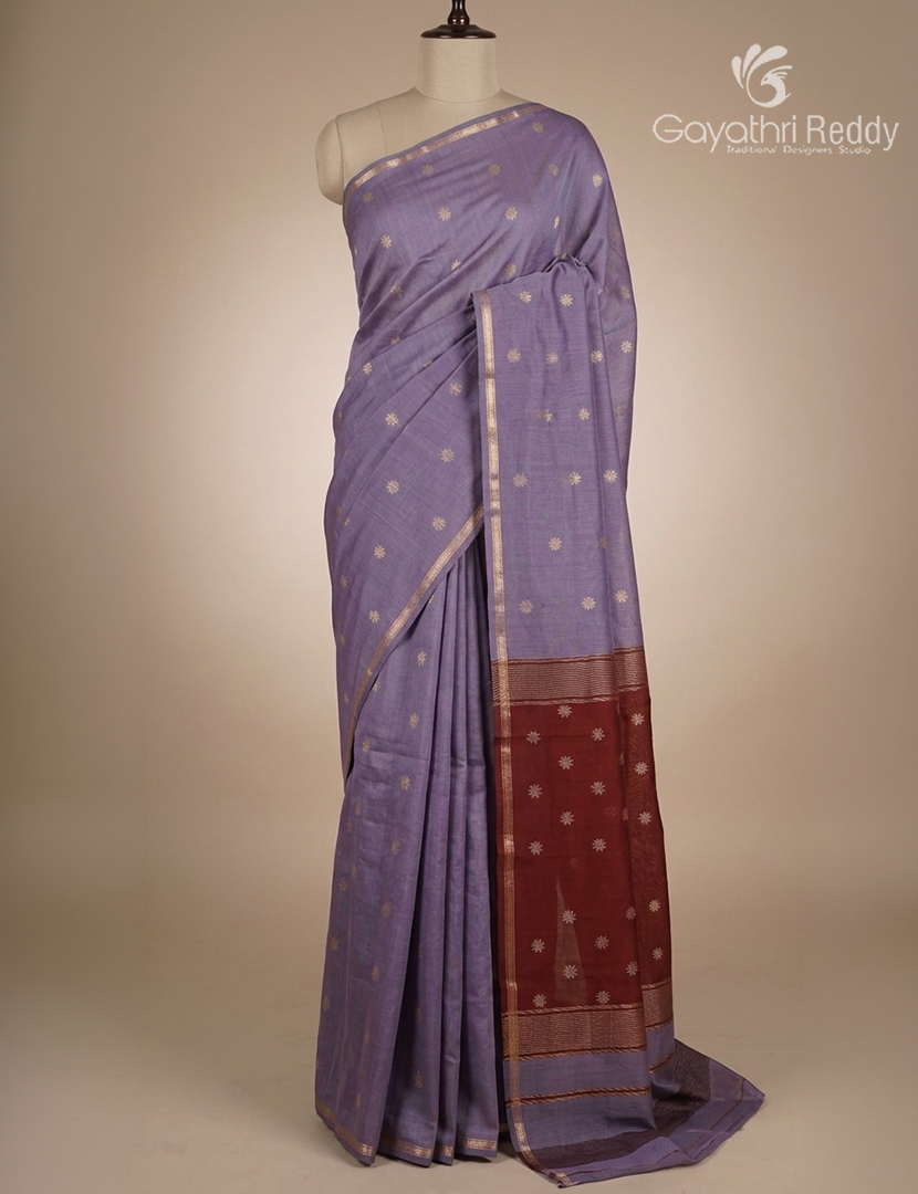 Kanchipuram Sico Saree in Lavender and Maroon