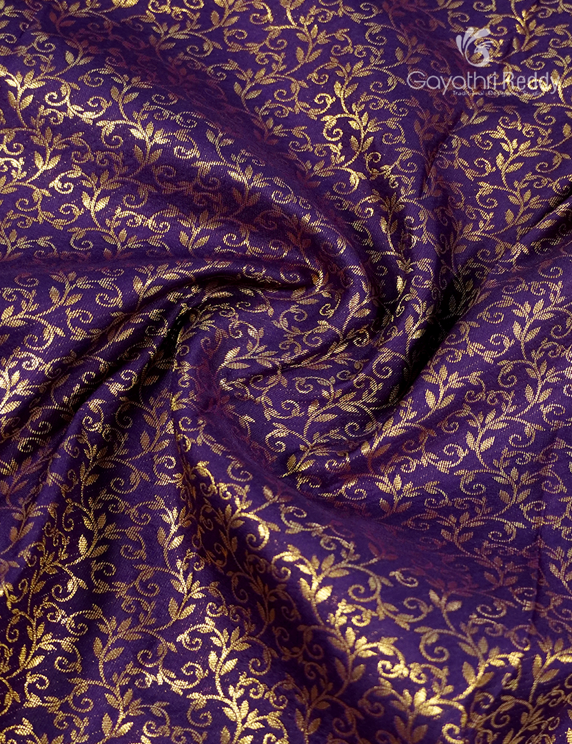 Semi Kanchipuram Silk Saree in Deep Purple