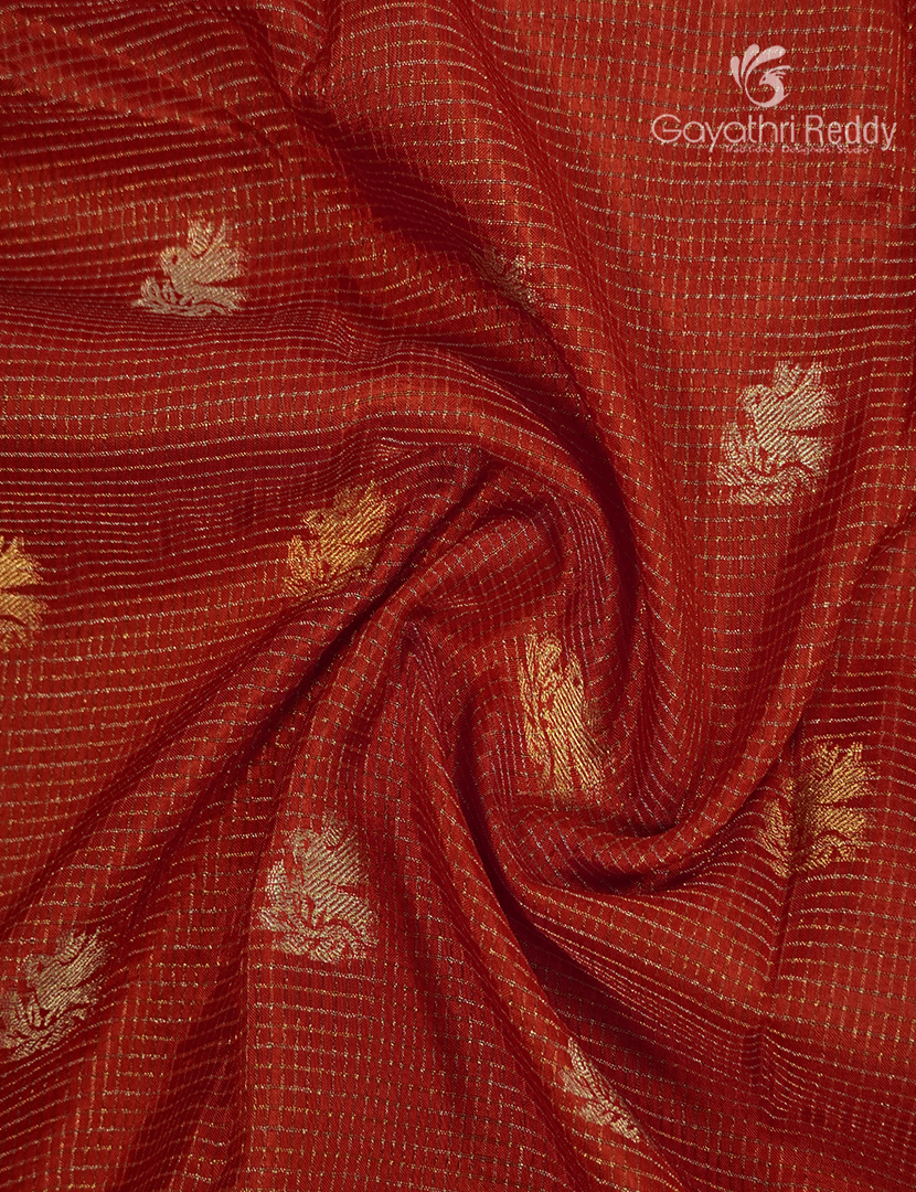 Semi Mysore Crepe Saree in Deep Red