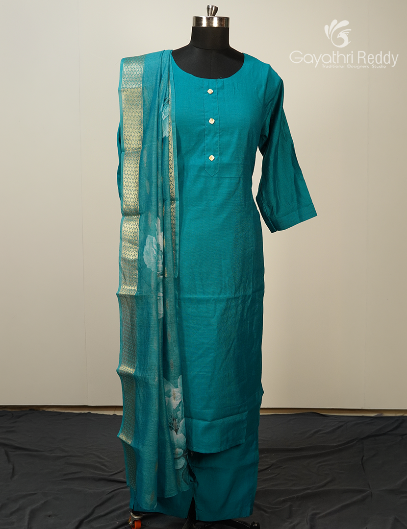 Readymade Dress Set in Rama Green