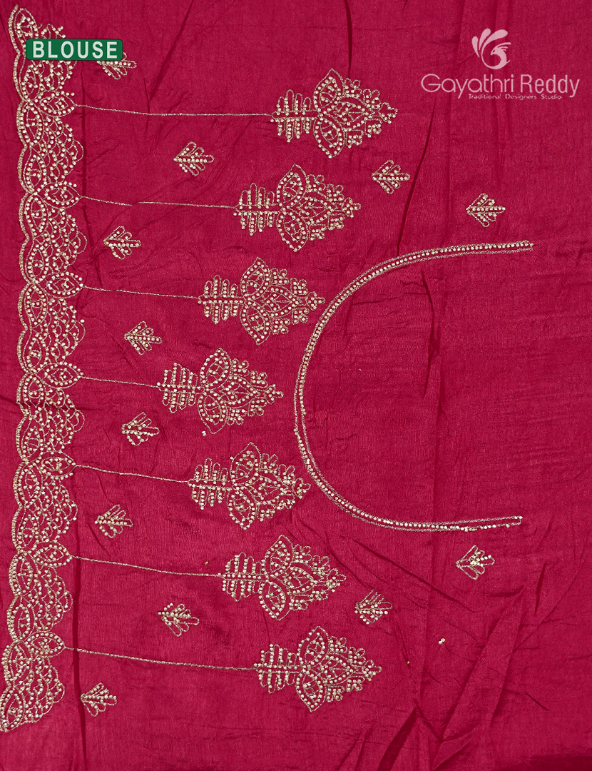 Semi Dupion Silk Saree in Rani Pink