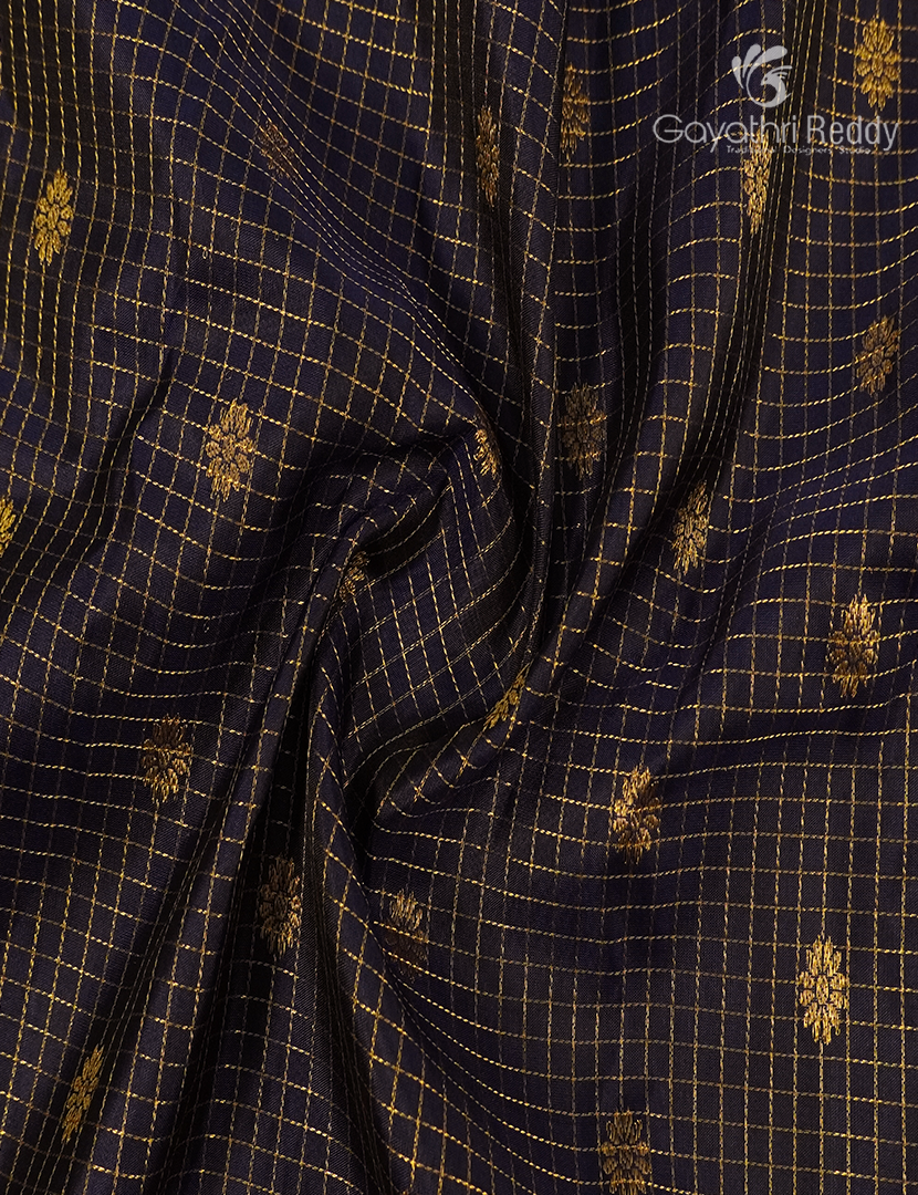 Pure Gadwal Silk Saree in Deep Brown and Bottle Green