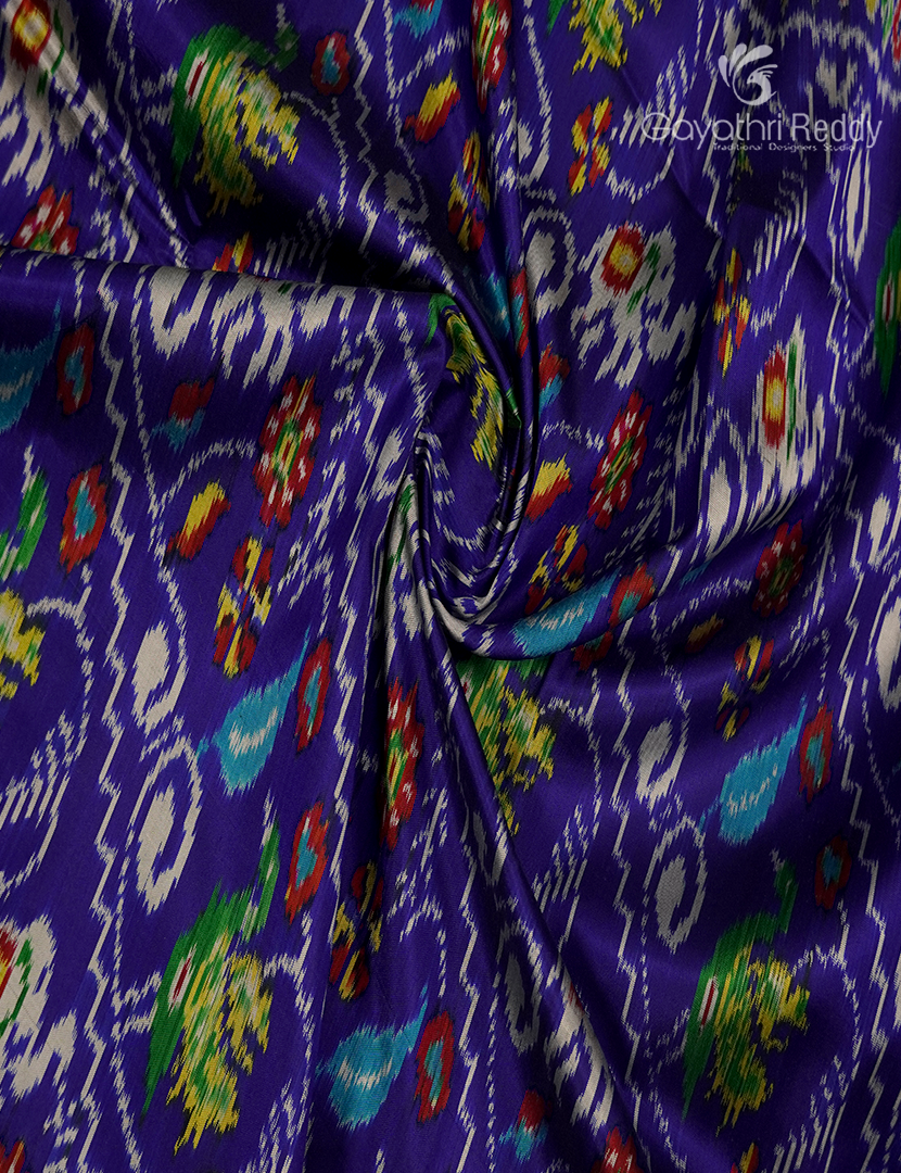 Pure Ikat Silk Saree in Violet