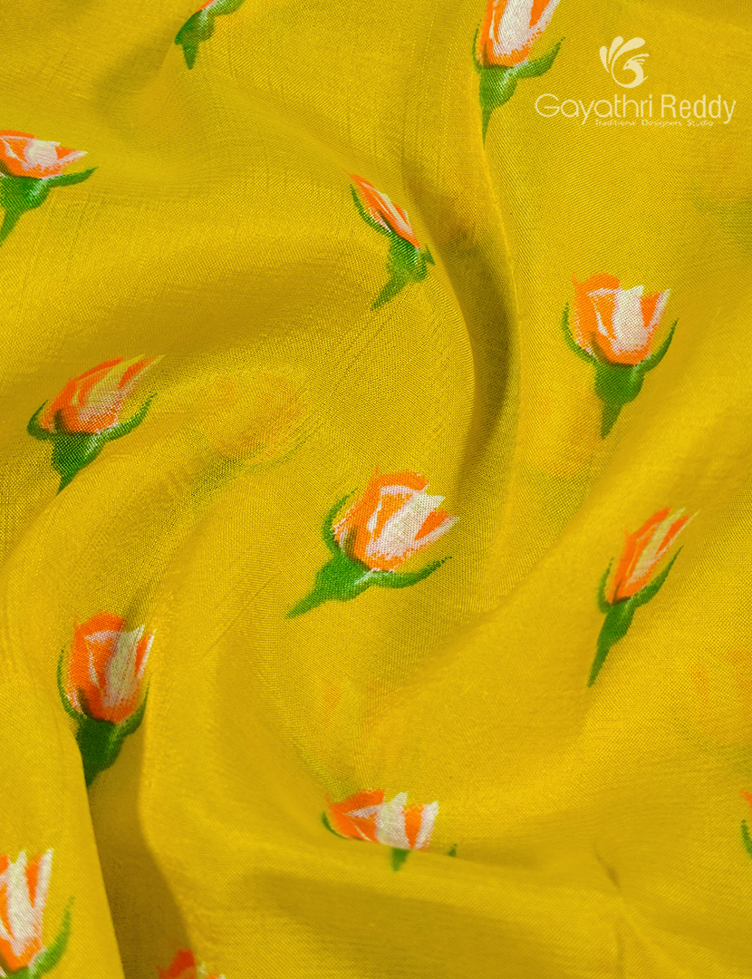 Mangalagiri Pattu Saree in Champak Yellow and Baby Pink